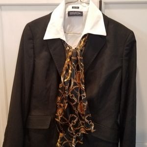 Dress jacket with scarf and shirt
